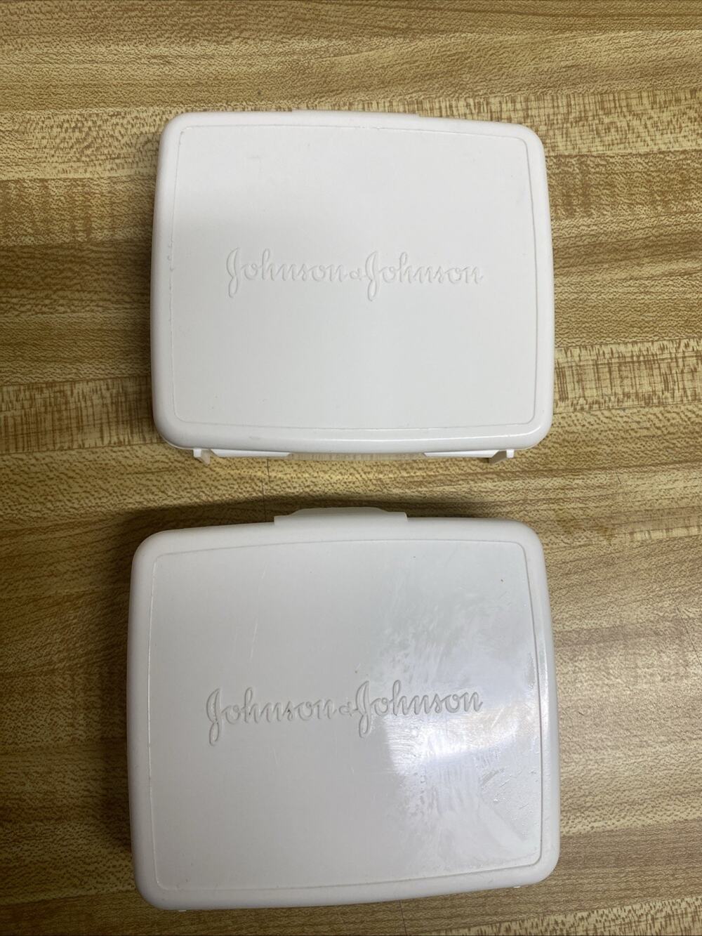 Two (2) Johnson & Johnson Compact Mini First Aid Kits Plastic Case & Contents
